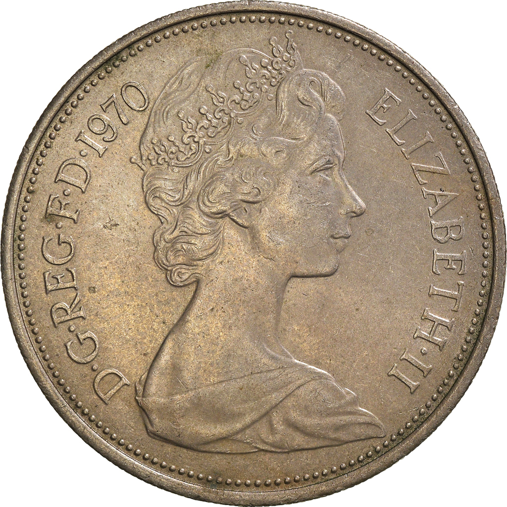 Moneda, Gran Bretaña, 10 New Pence, 1970