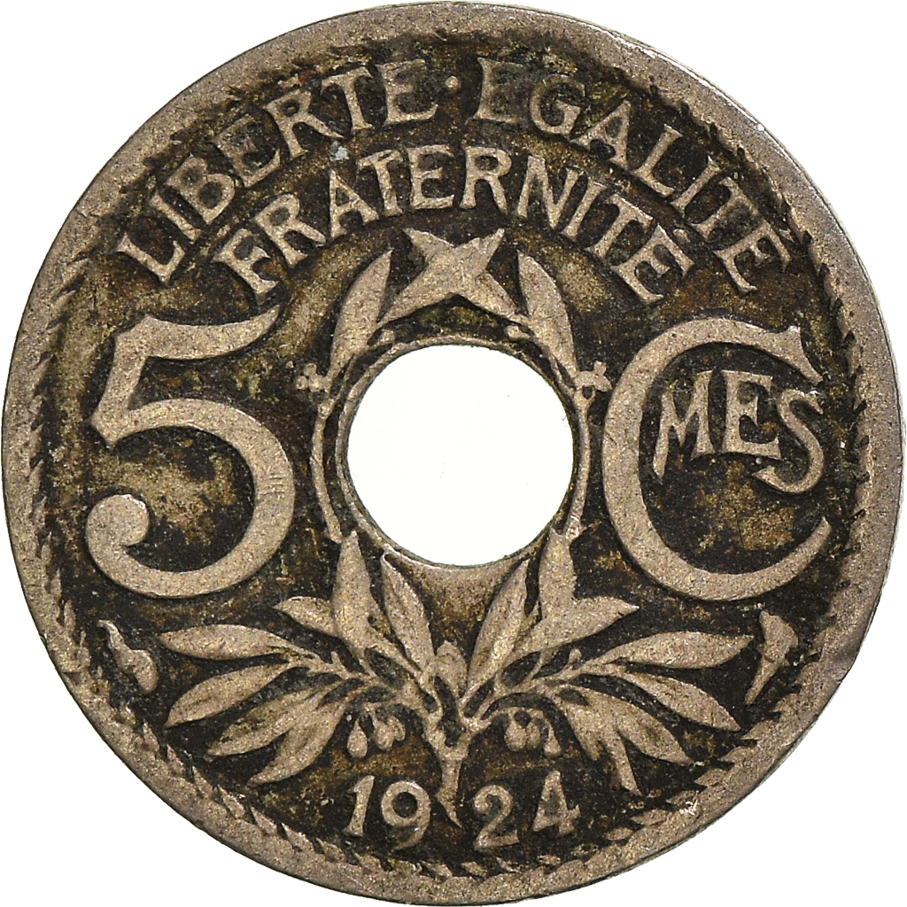 Moneda, Francia, 5 Centimes, 1924