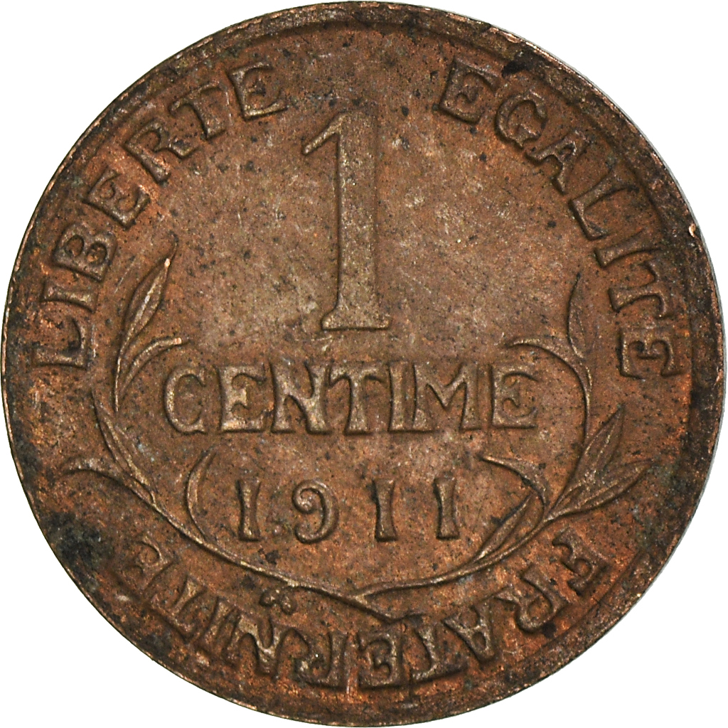 Moneda, Francia, Centime, 1911