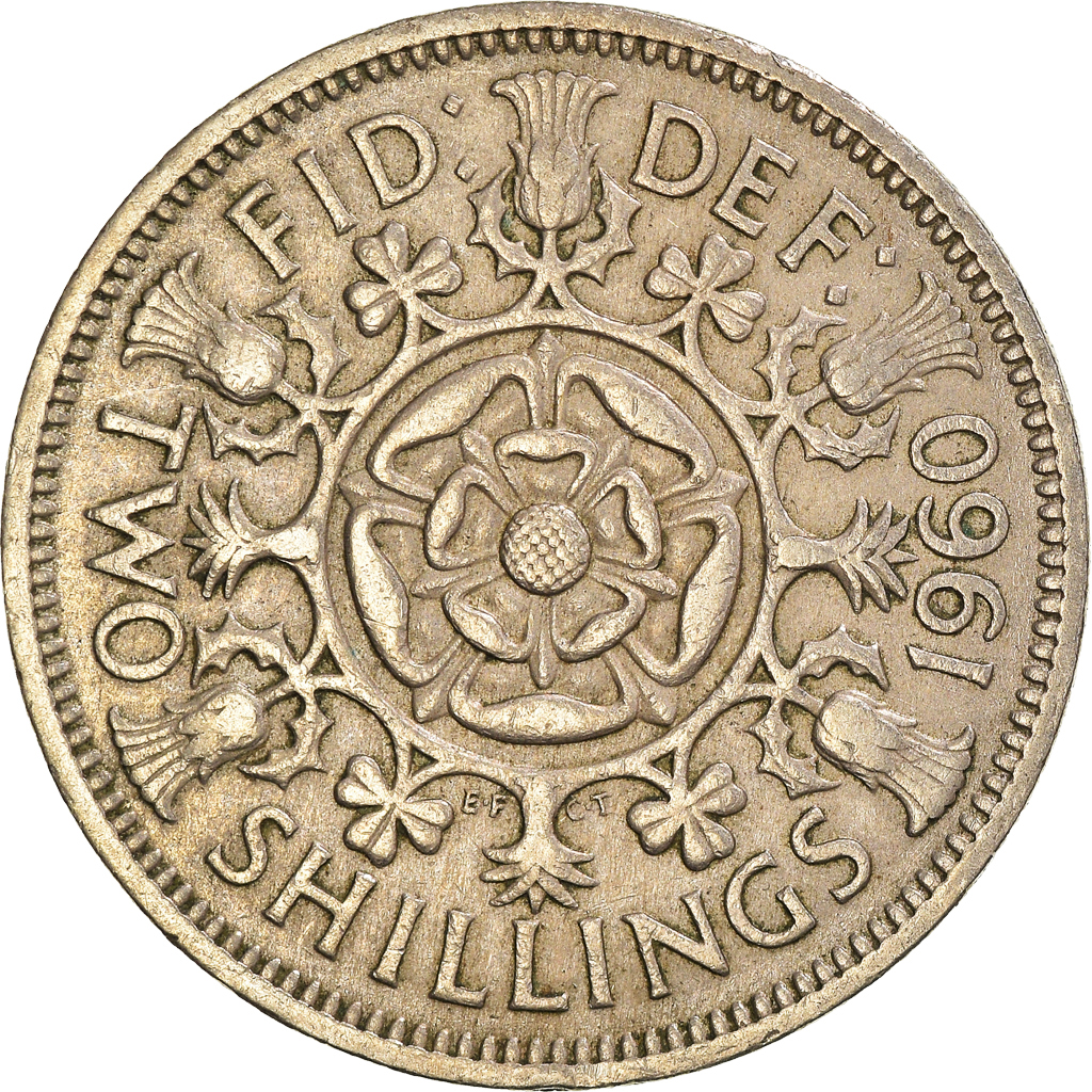 Moneda, Gran Bretaña, Florin, Two Shillings, 1960
