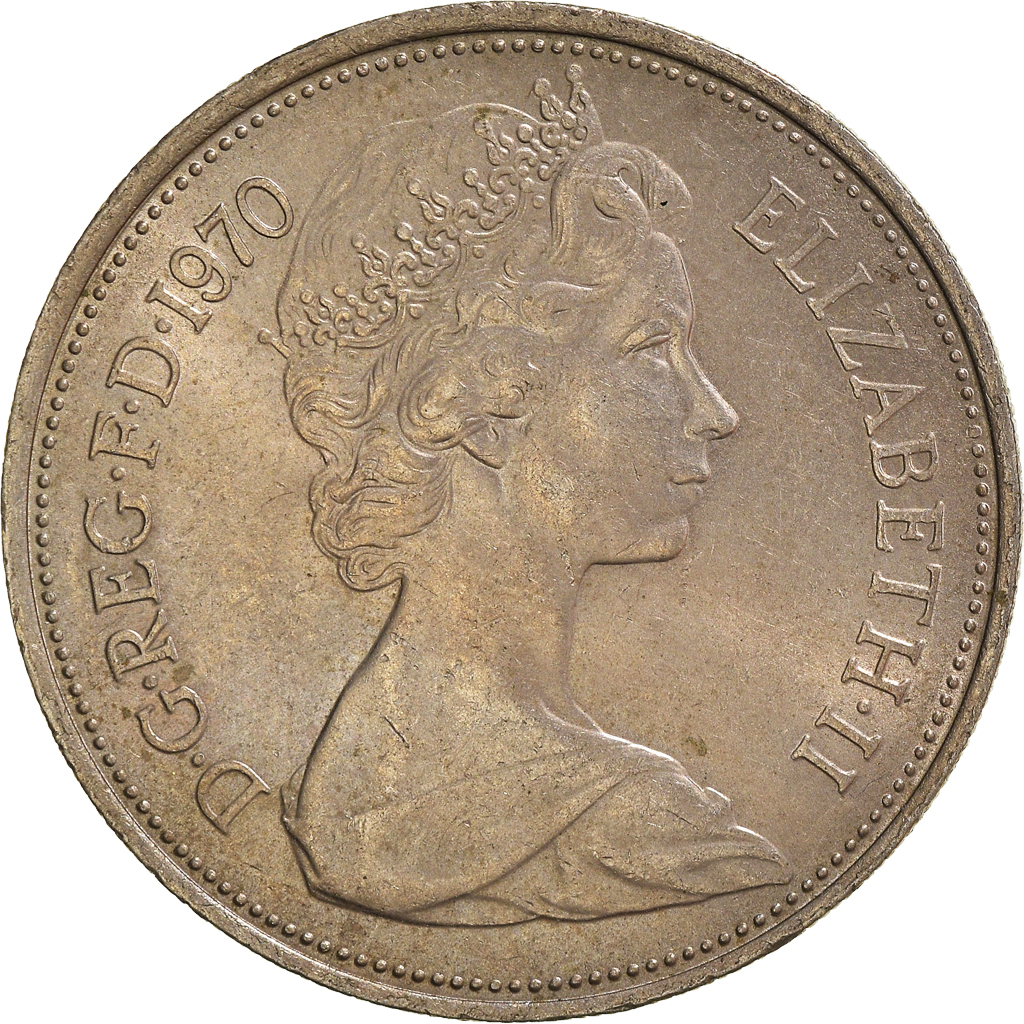 Moneda, Gran Bretaña, 10 New Pence, 1970