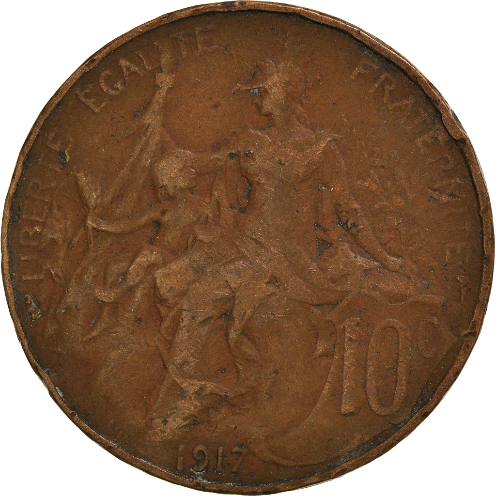 Moneda, Francia, 10 Centimes, 1917