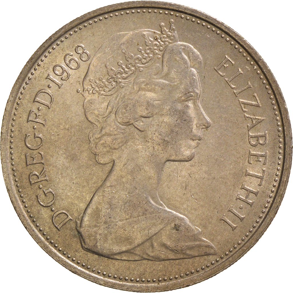 Moneda, Gran Bretaña, 10 New Pence, 1968