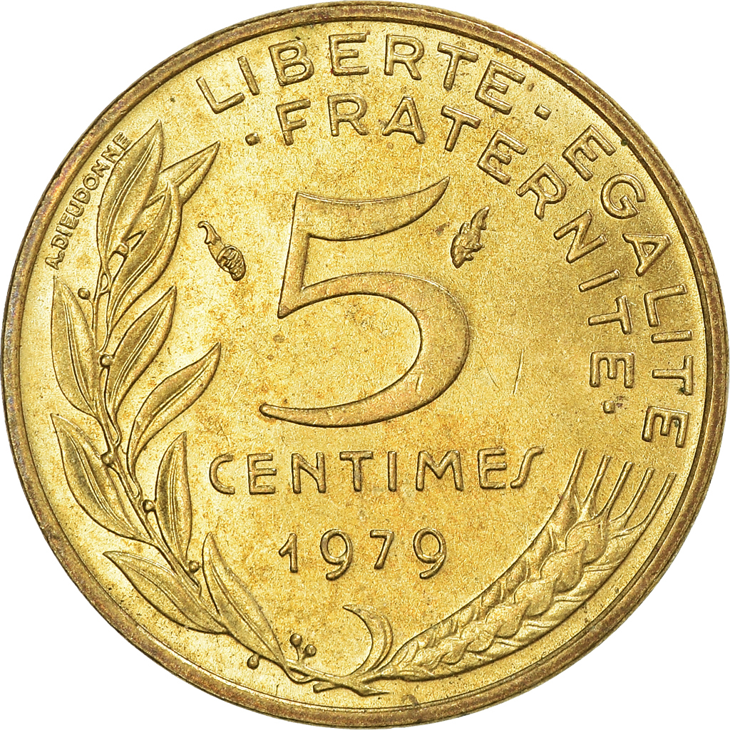 Moneda, Francia, 5 Centimes, 1979