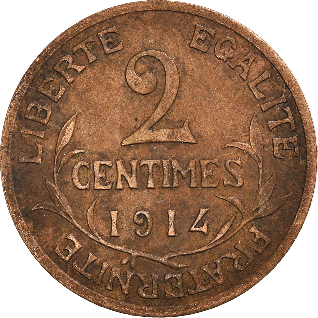 Coin, France, 2 Centimes, 1914 | European Coins