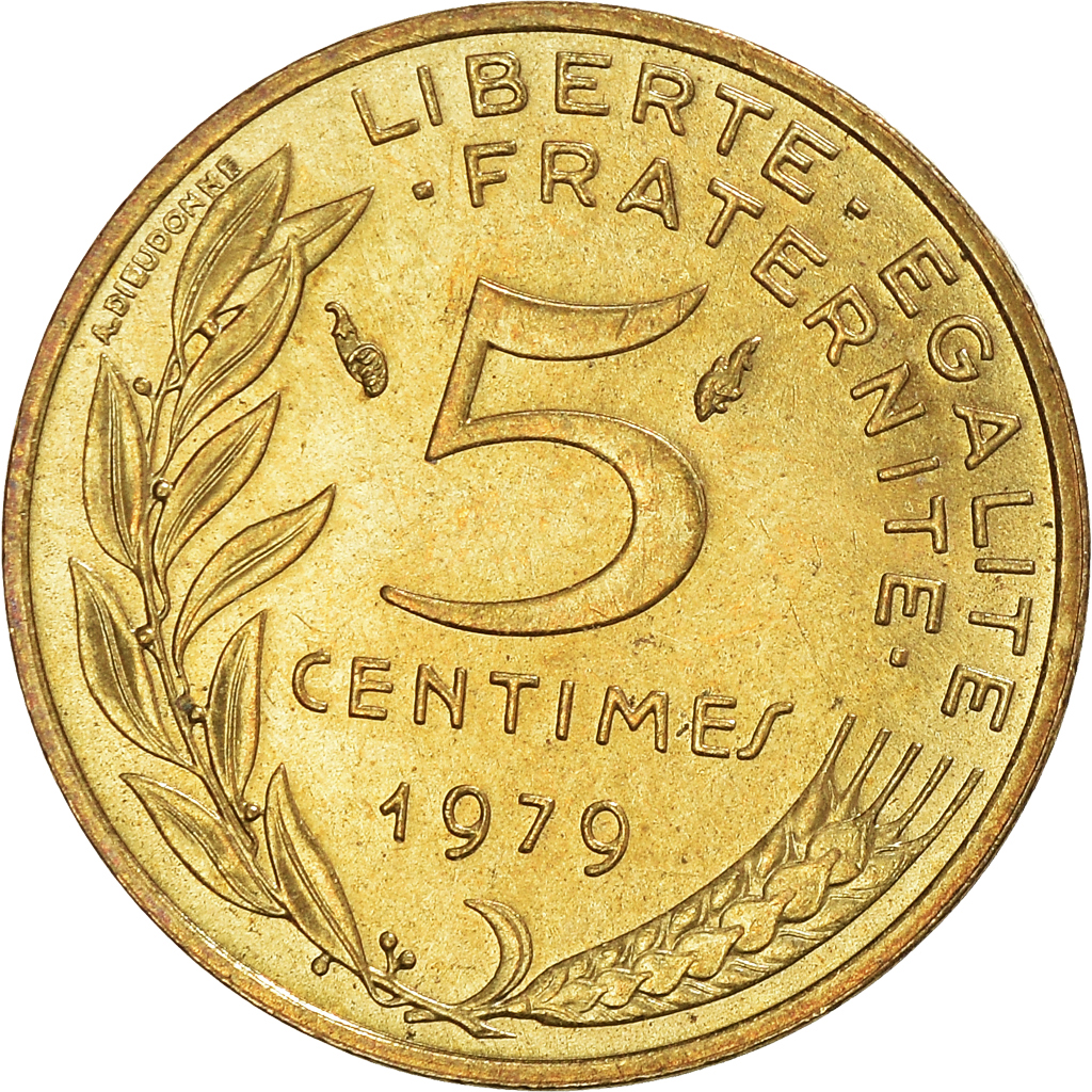 Moneda, Francia, 5 Centimes, 1979