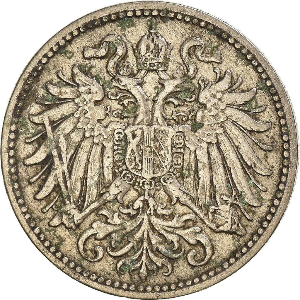 Moneda, Austria, 10 Heller, 1895