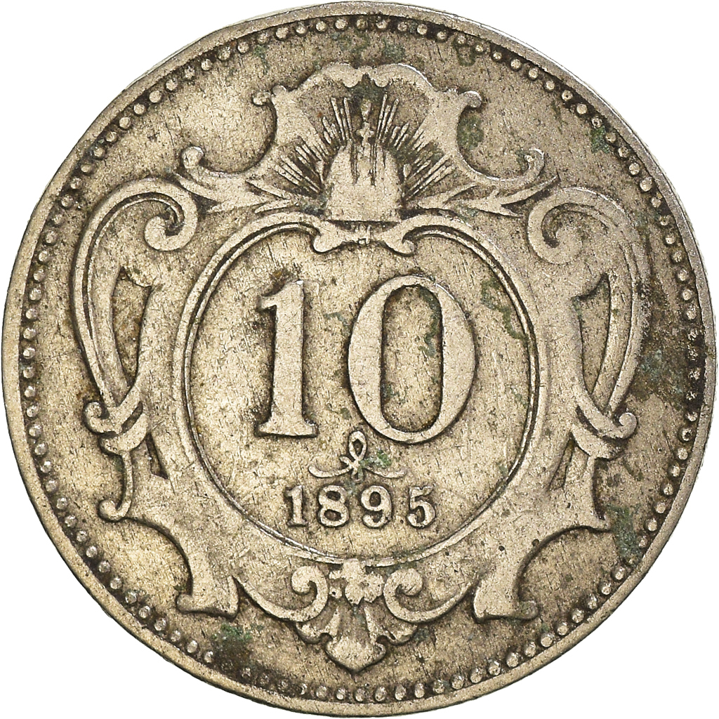 Moneda, Austria, 10 Heller, 1895