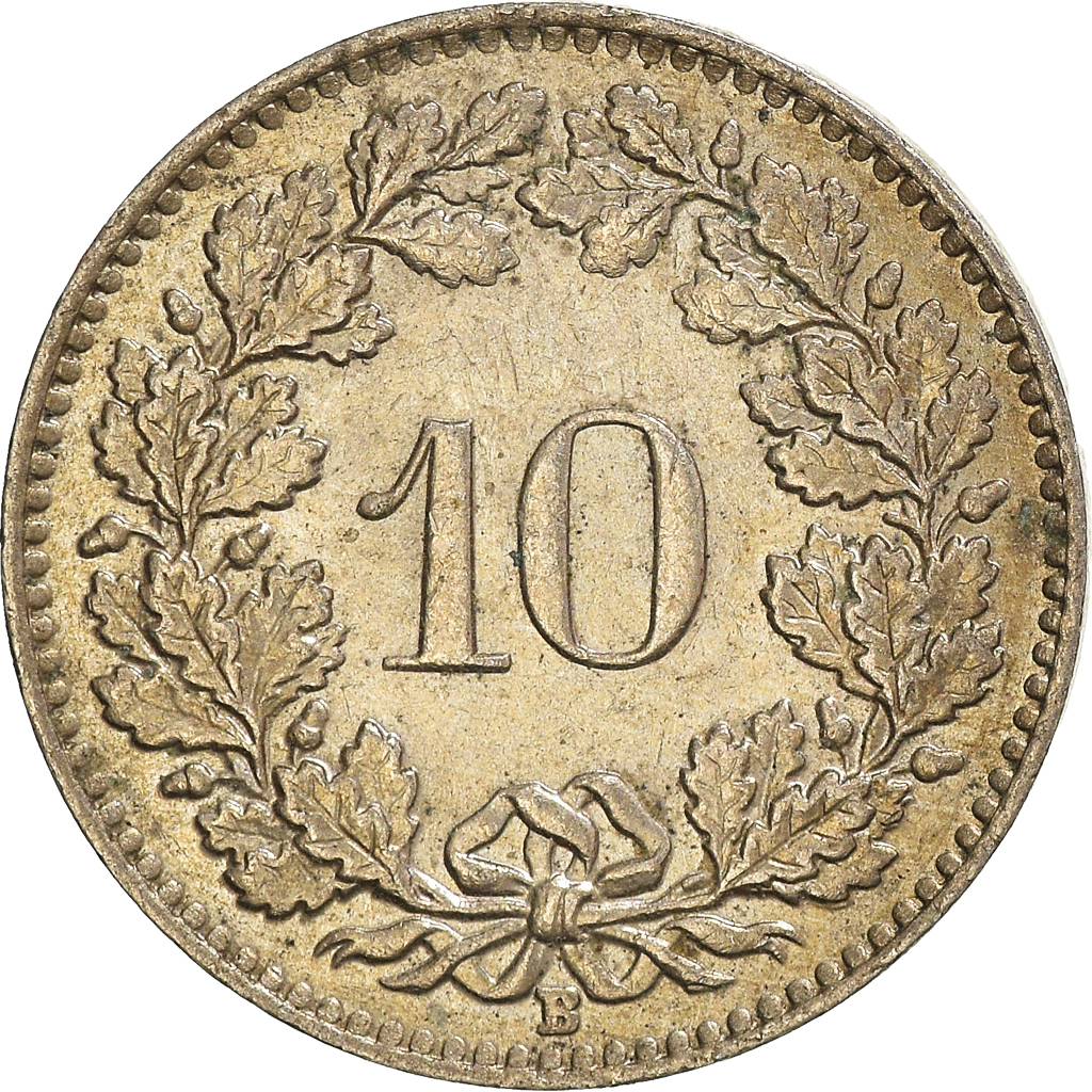 Moneda, Suiza, 10 Rappen, 1955