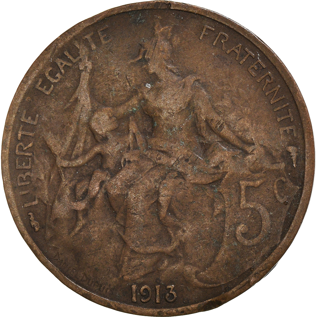 Moneda, Francia, 5 Centimes, 1913