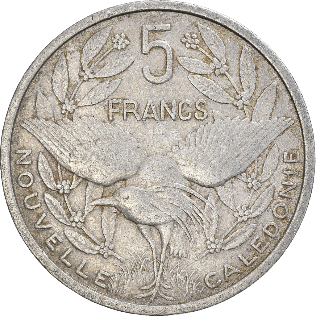 Moneda, Nueva Caledonia, 5 Francs, 1952