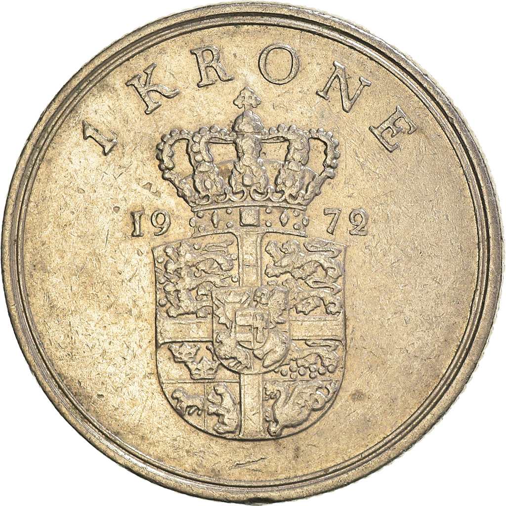 Moneda, Dinamarca, Krone, 1972