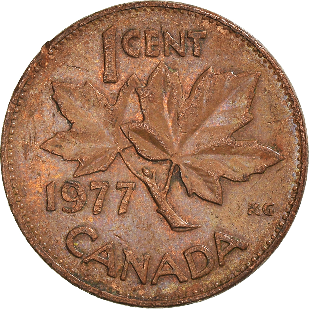 Moneda, Canadá, Cent, 1977