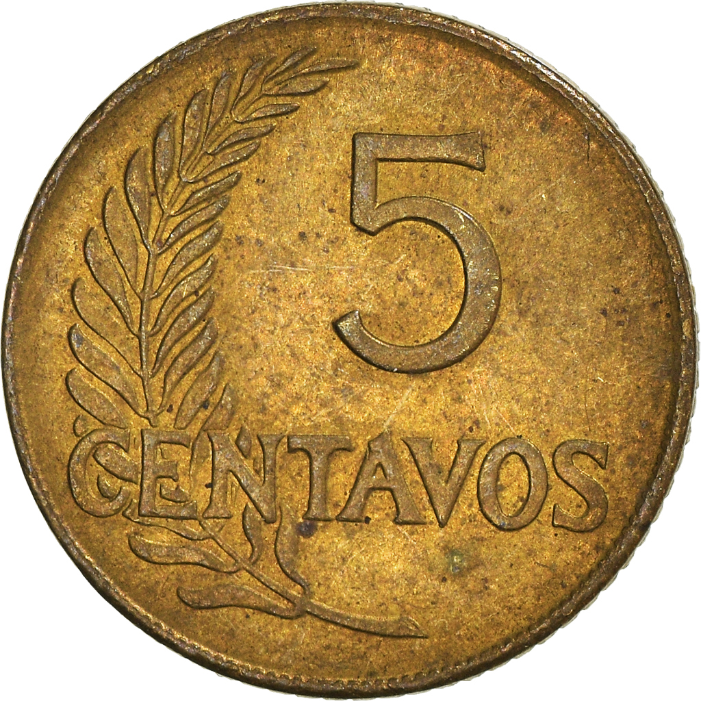 Coin, Peru, 5 Centavos, 1962