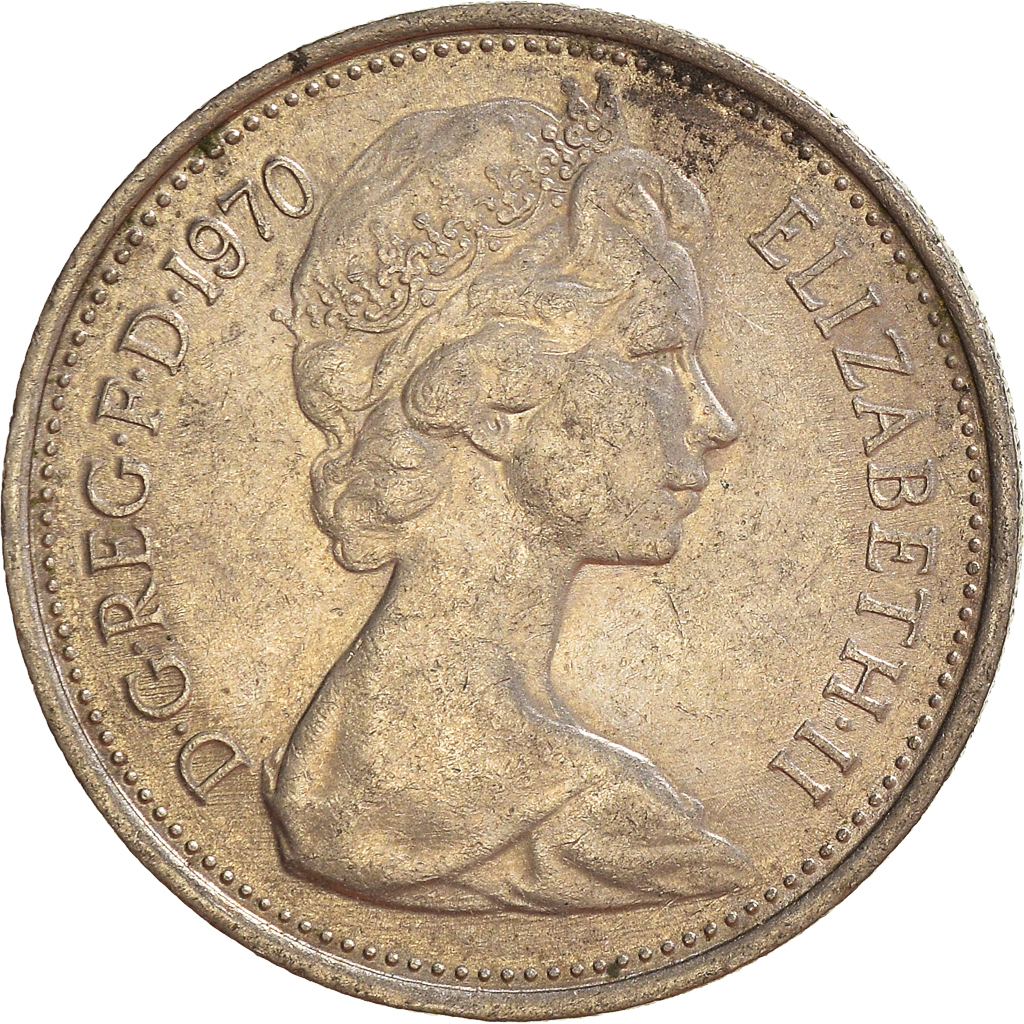 Moneda, Gran Bretaña, 5 New Pence, 1970