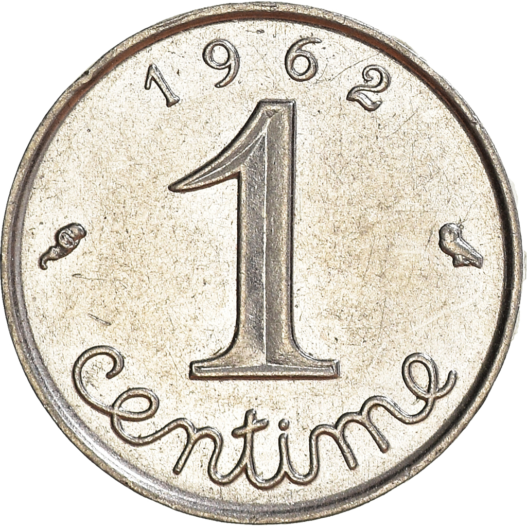 Moneda, Francia, Centime, 1962