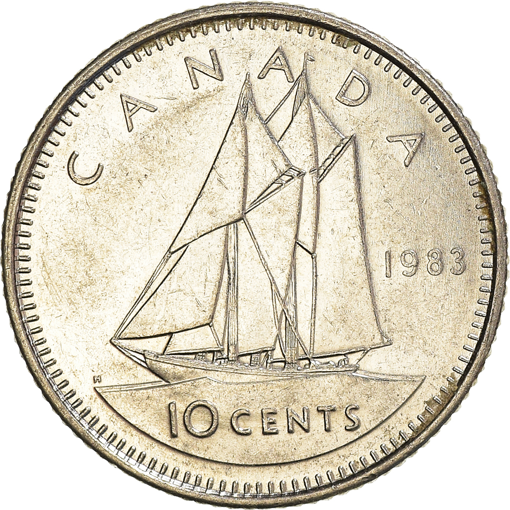 Moneda, Canadá, 10 Cents, 1983