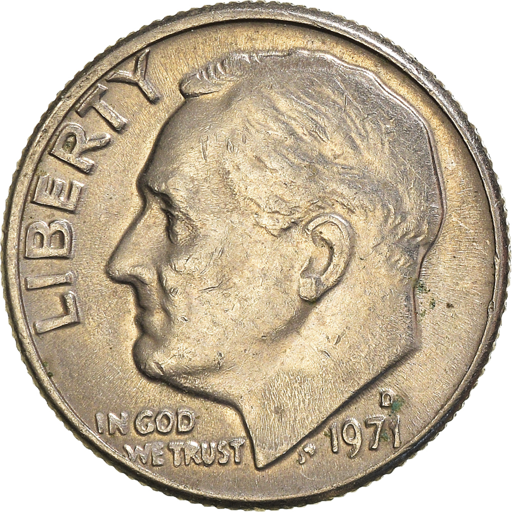 Moneda, Estados Unidos, Dime, 1971
