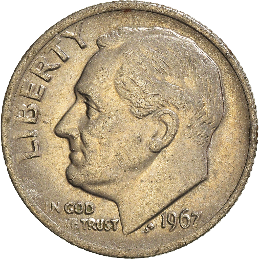 Moneda, Estados Unidos, Dime, 1967