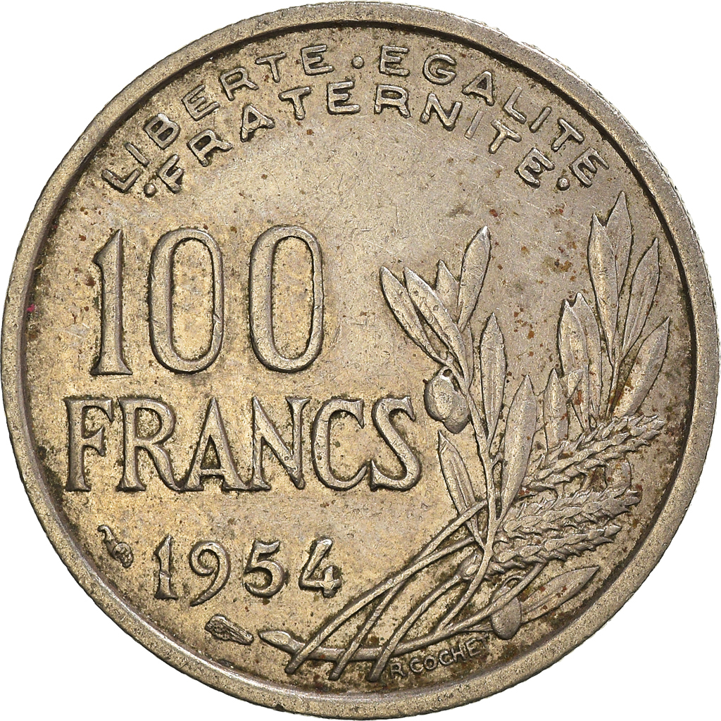 Coin, France, 100 Francs, 1954