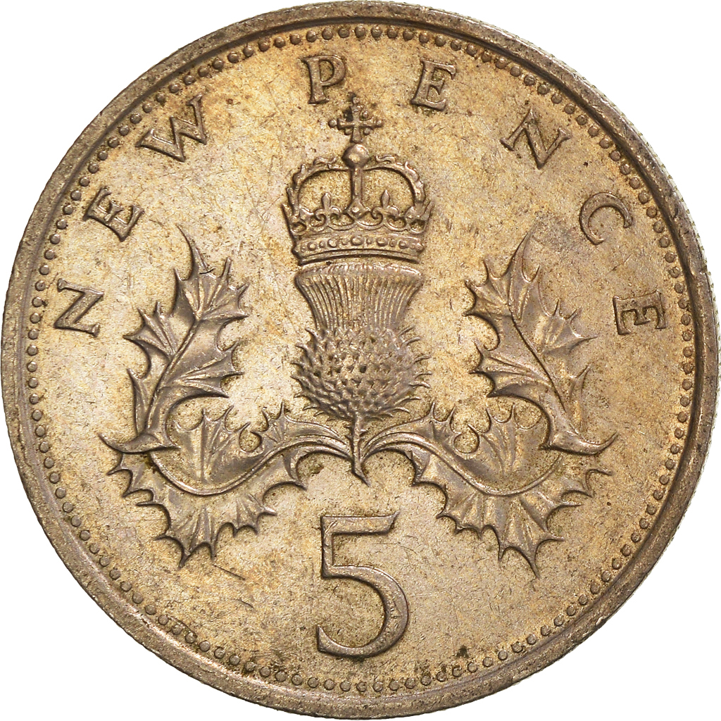 Moneda, Gran Bretaña, 5 New Pence, 1979