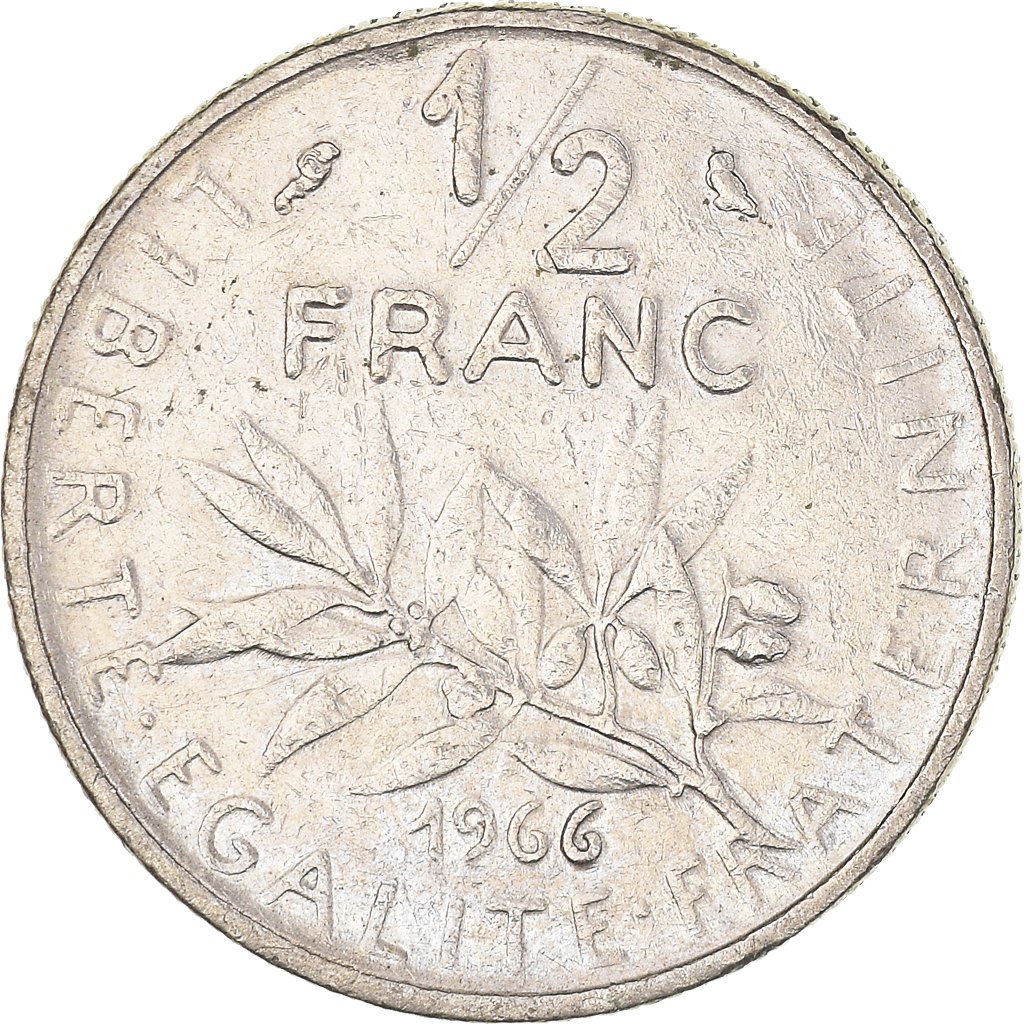 Moneda, Francia, 1/2 Franc, 1966