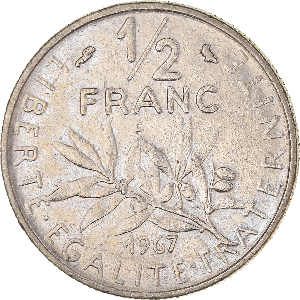 Moneda, Francia, 1/2 Franc, 1967