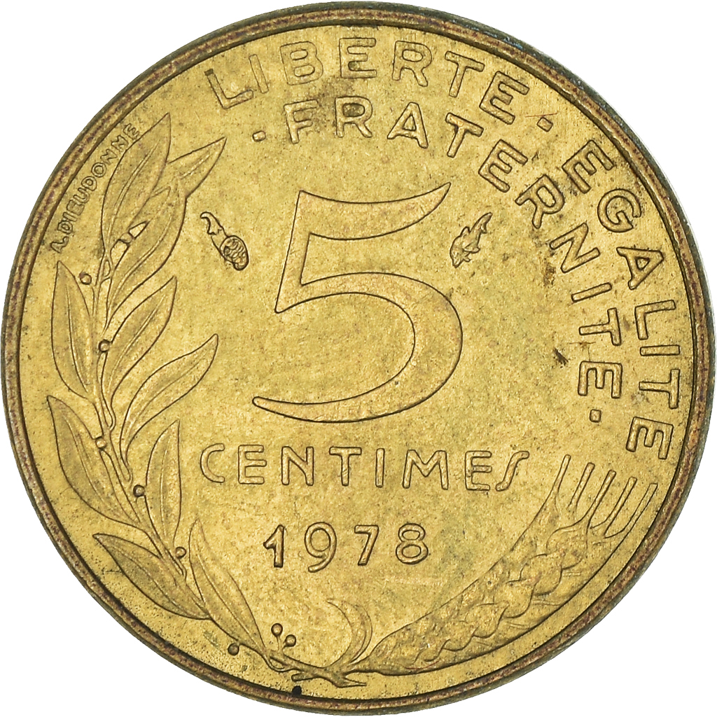 Moneda, Francia, 5 Centimes, 1978