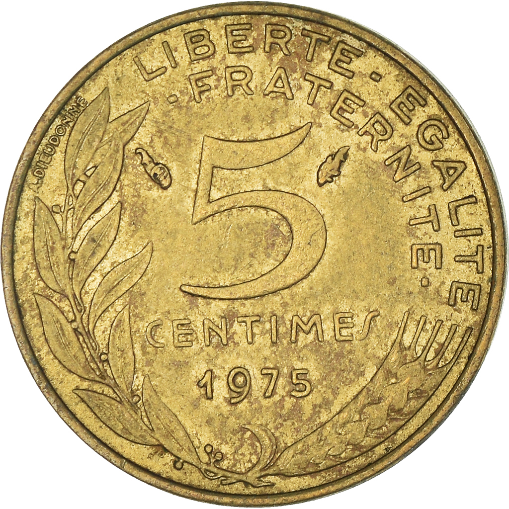 Moneda, Francia, 5 Francs, 1975