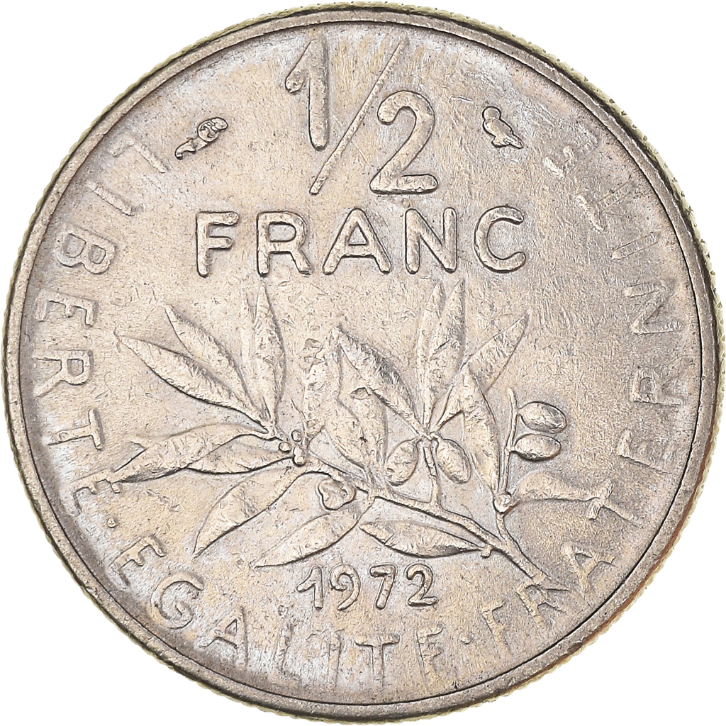 Moneda, Francia, 1/2 Franc, 1972