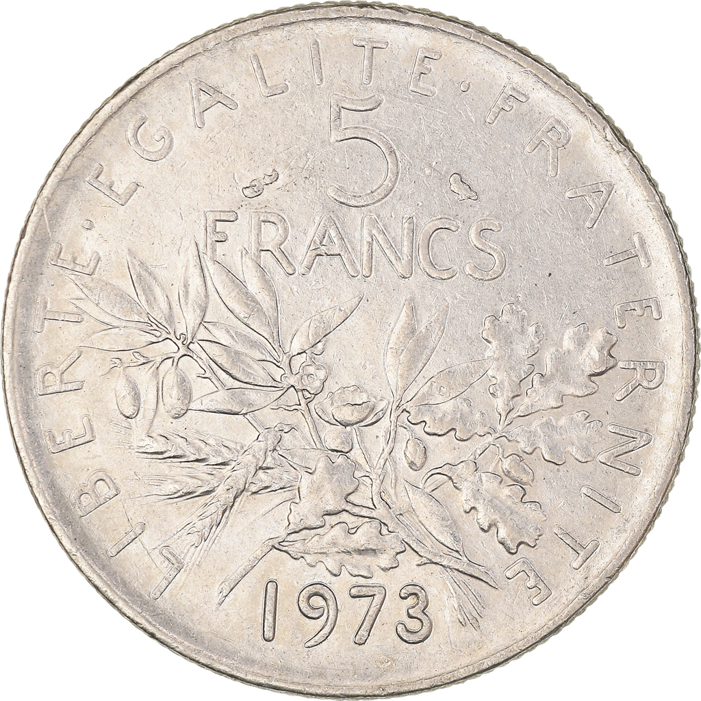 Moneda, Francia, 5 Francs, 1973
