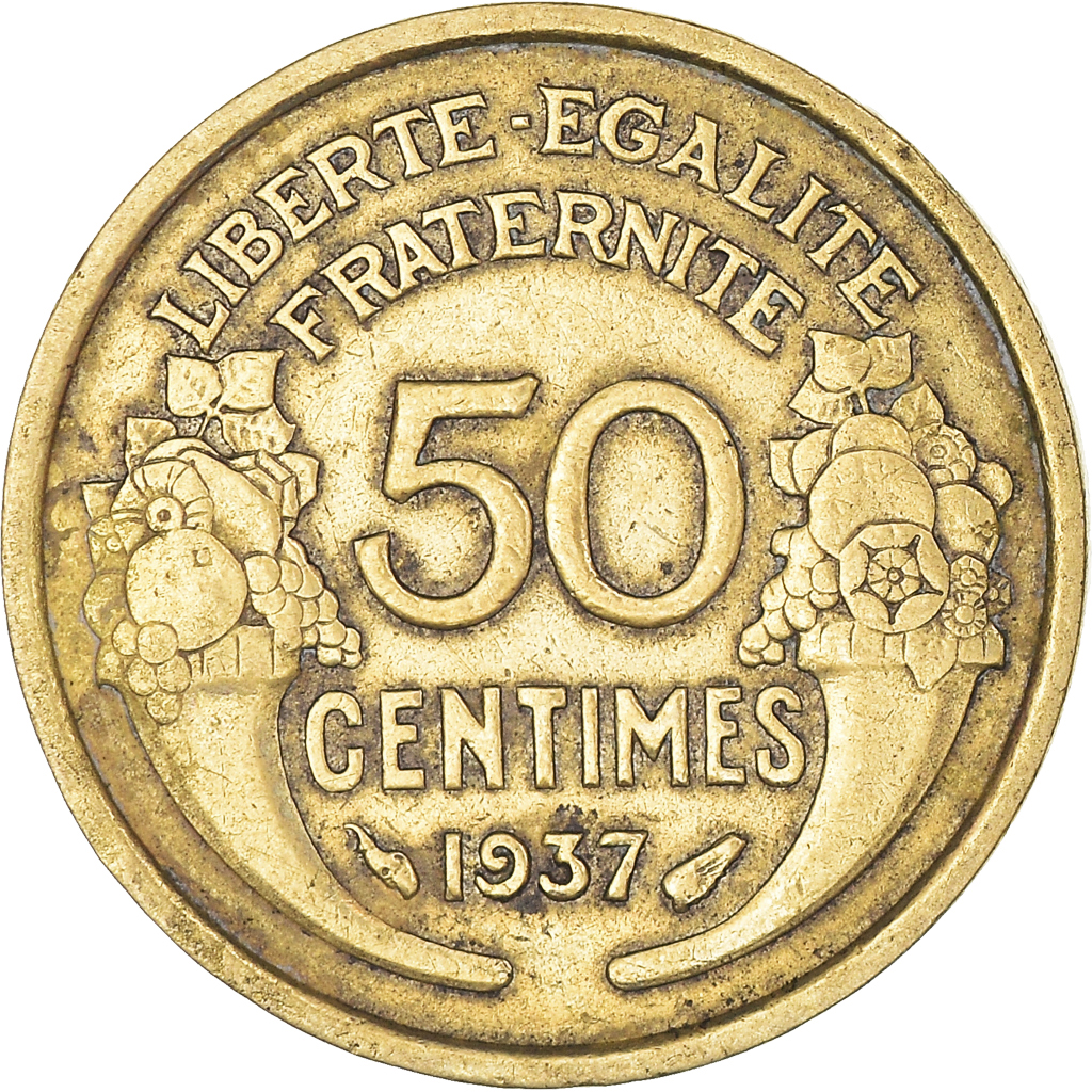 Moneda, Francia, 50 Centimes, 1937