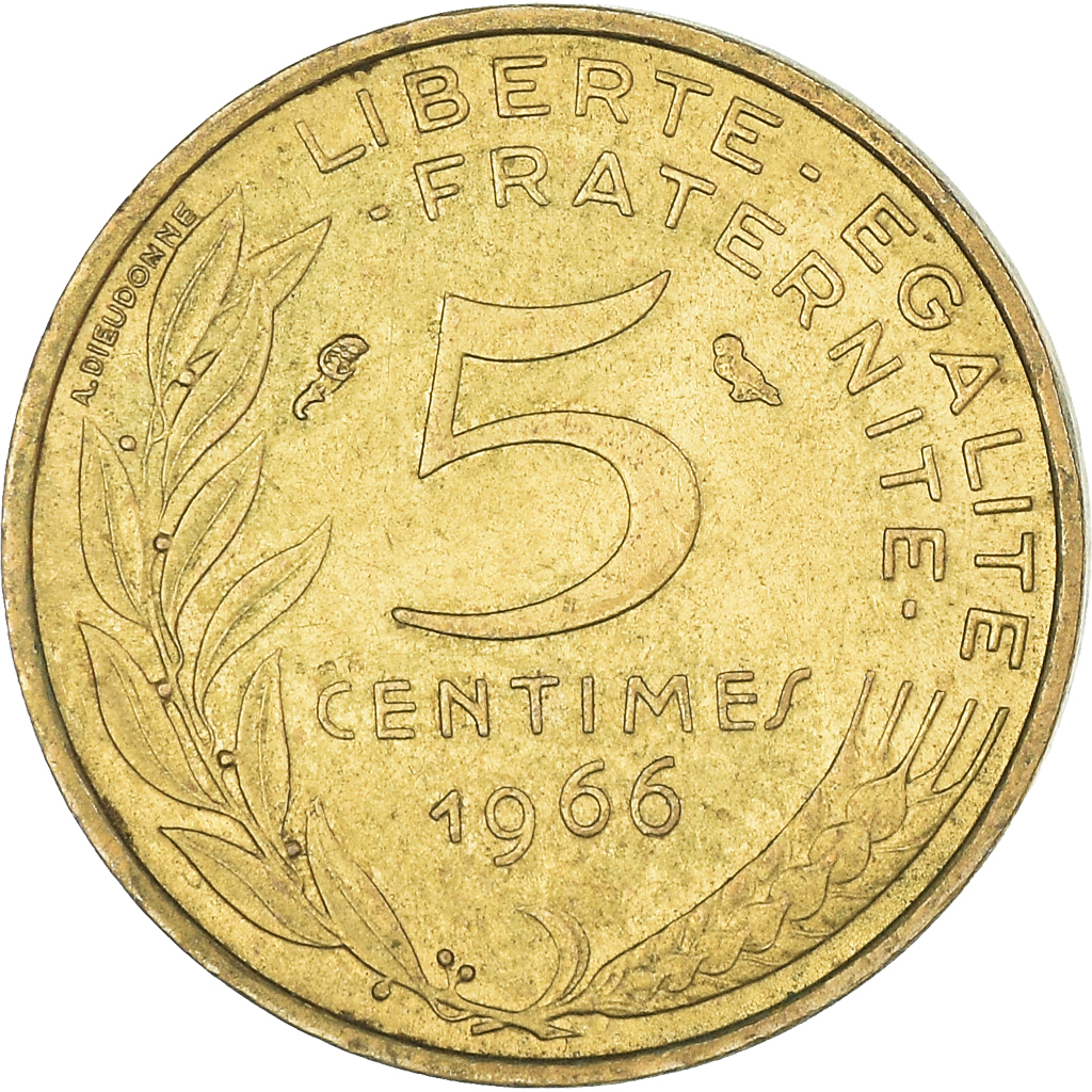 Moneda, Francia, 5 Centimes, 1966