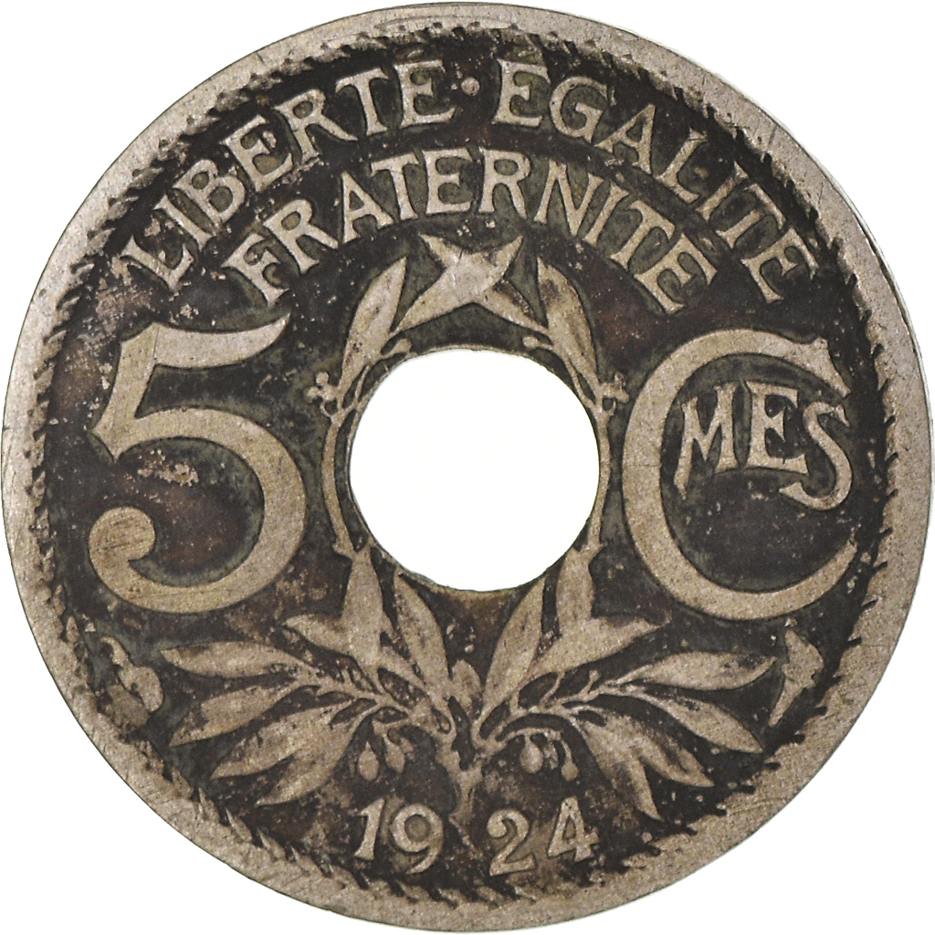 Moneda, Francia, 5 Centimes, 1924
