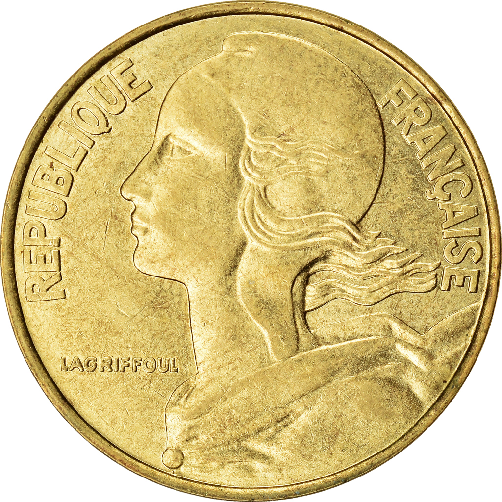 Moneda, Francia, 20 Centimes, 1986