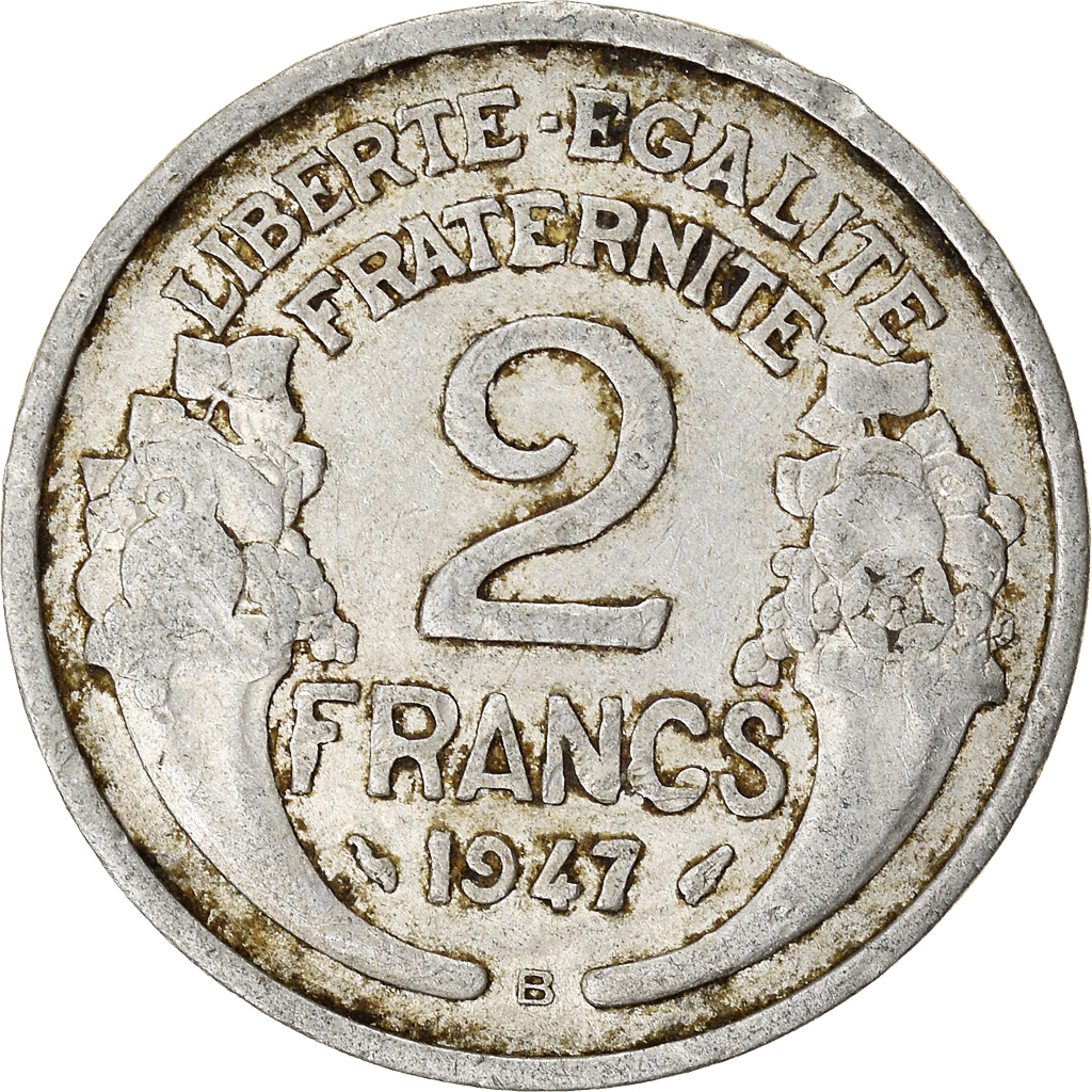 Moneda, Francia, 2 Francs, 1947