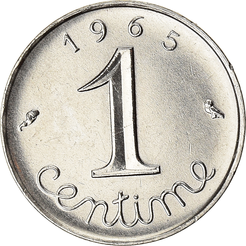 Moneda, Francia, Centime, 1965