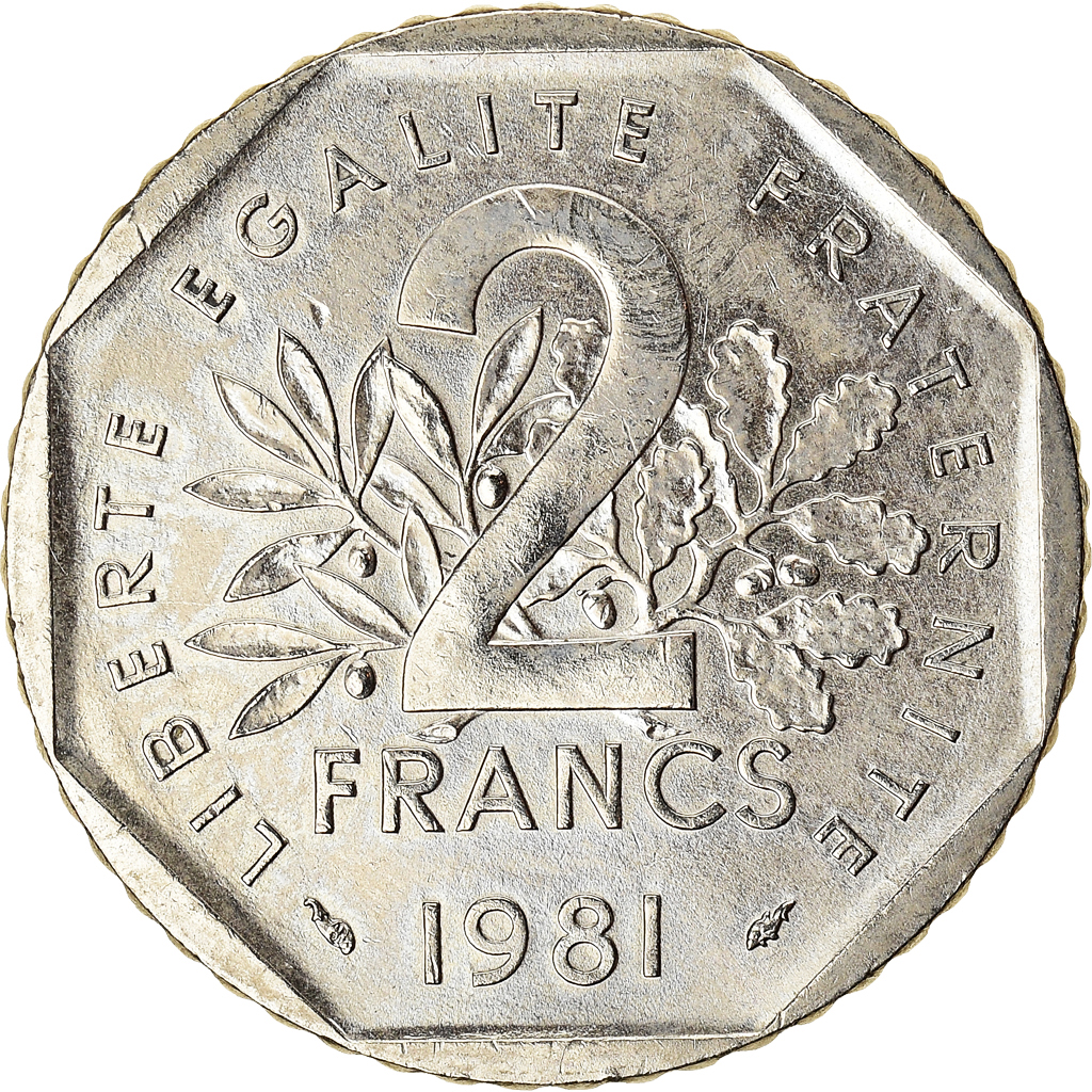 Moneda, Francia, 2 Francs, 1981