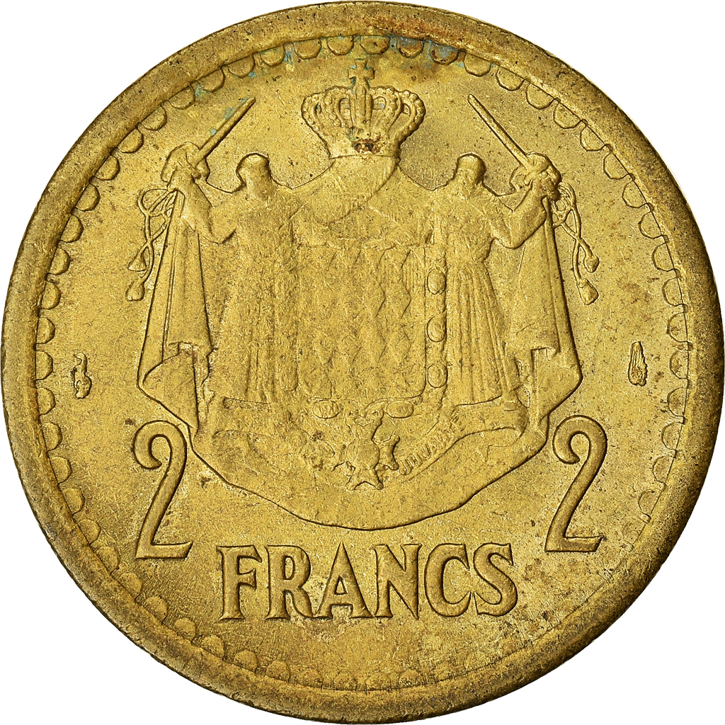 Moneda, Mónaco, 2 Francs, 1943