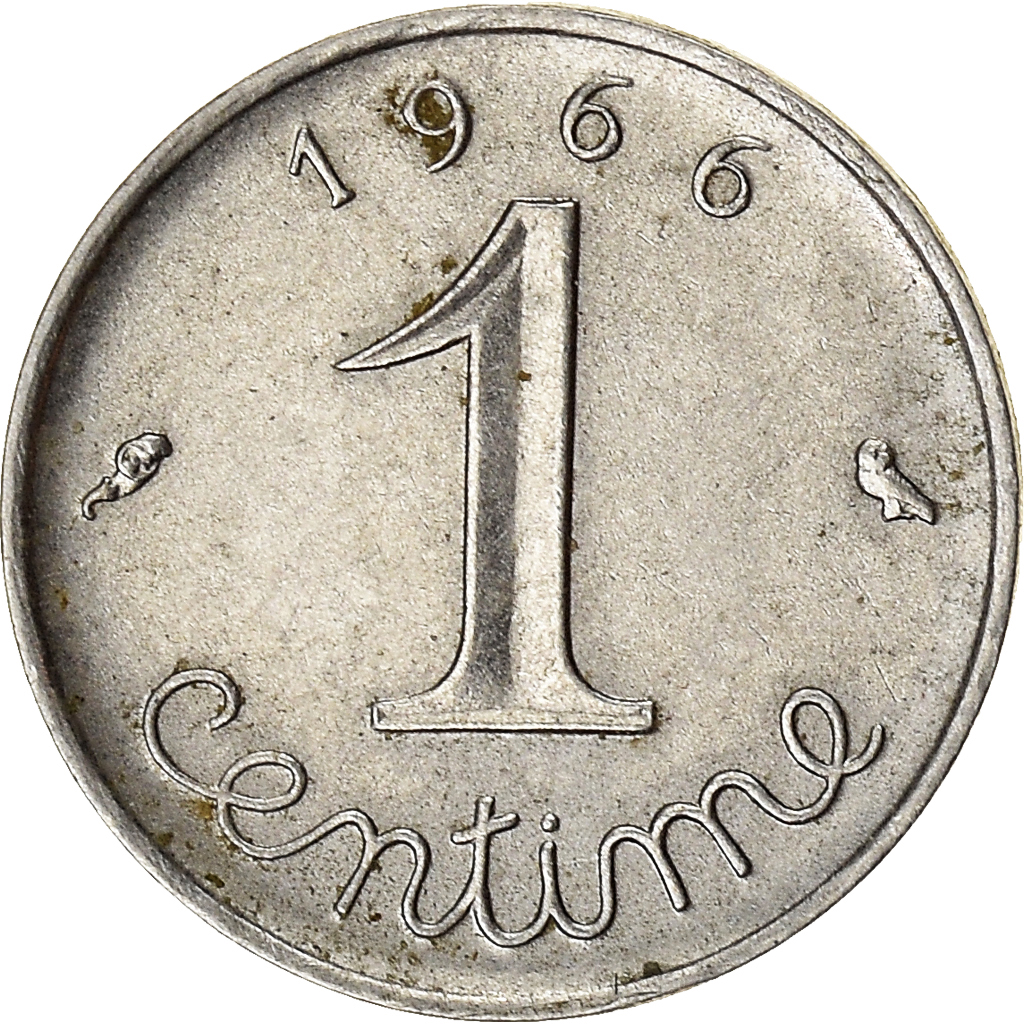 Moneda, Francia, Centime, 1966