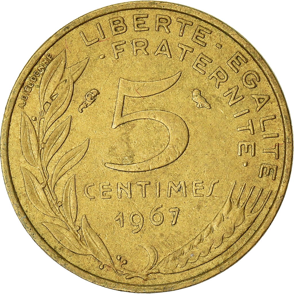 Moneda, Francia, 5 Centimes, 1967