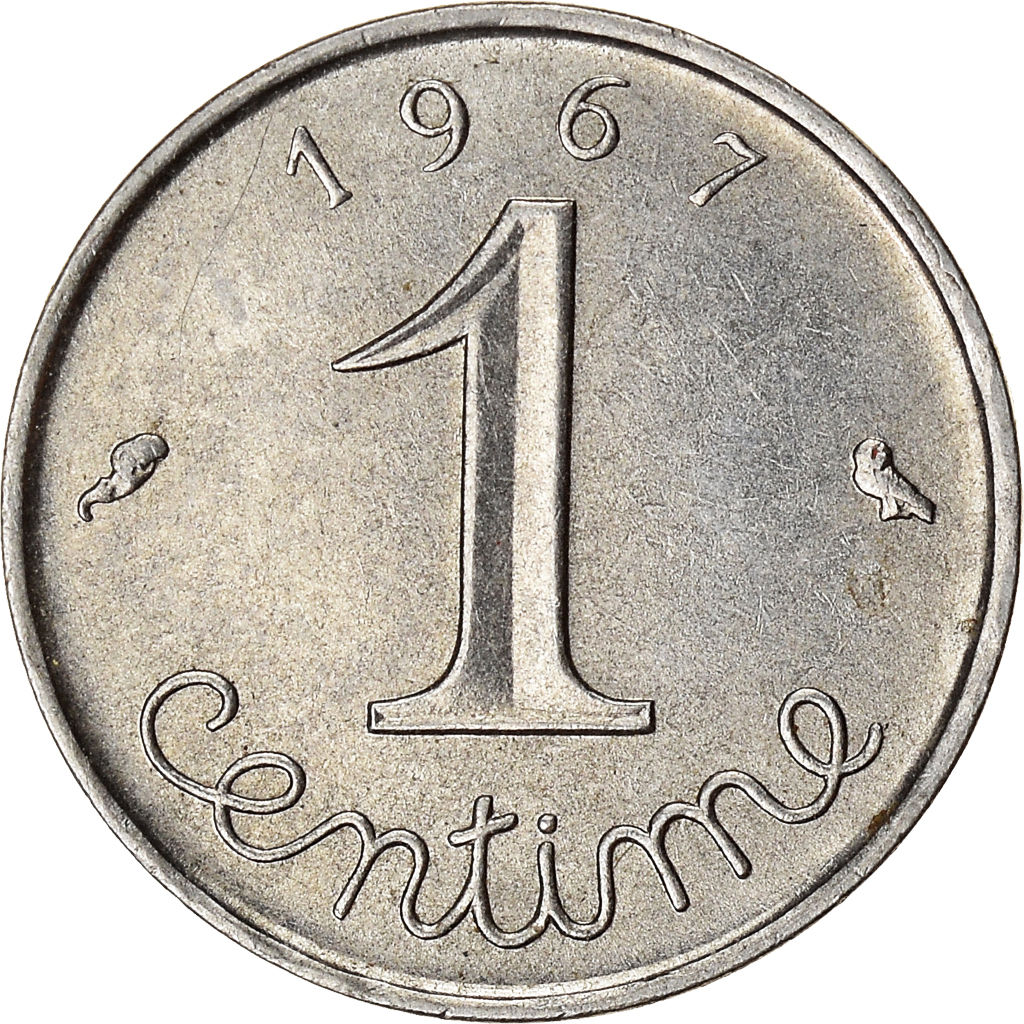 Moneda, Francia, Centime, 1967