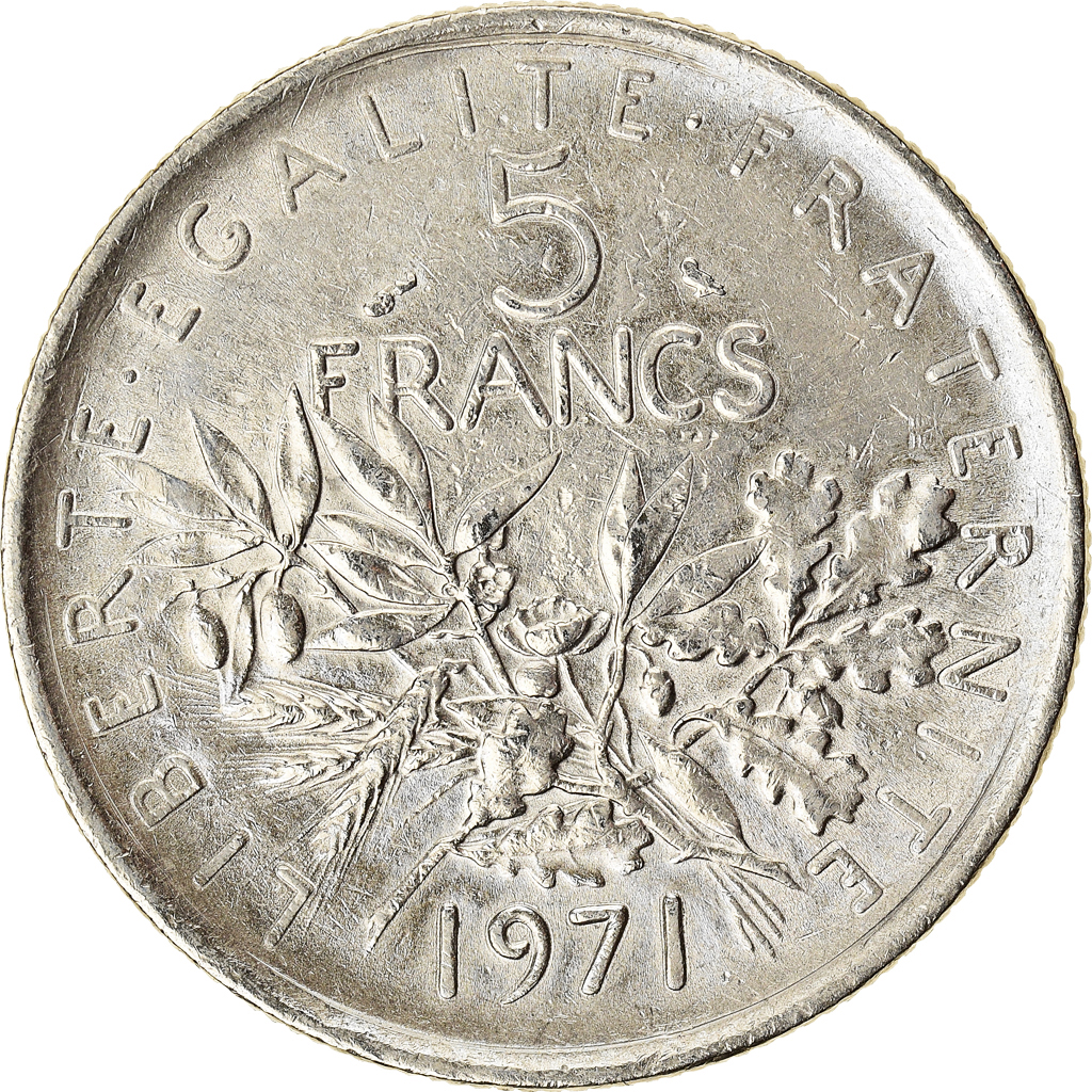 Moneda, Francia, 5 Francs, 1971