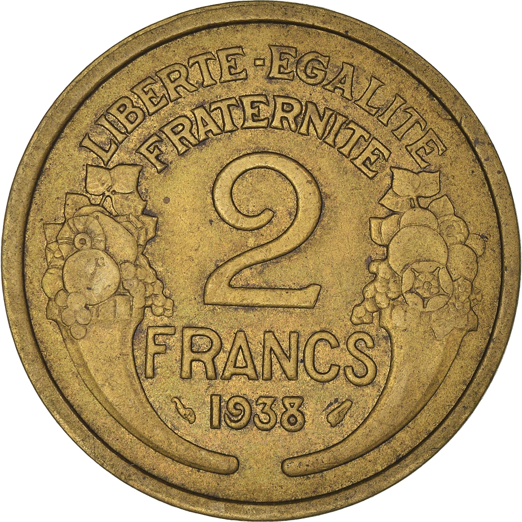 Moneda, Francia, 2 Francs, 1938