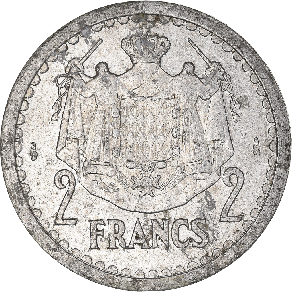 Moneda, Mónaco, 2 Francs, Undated (1943)