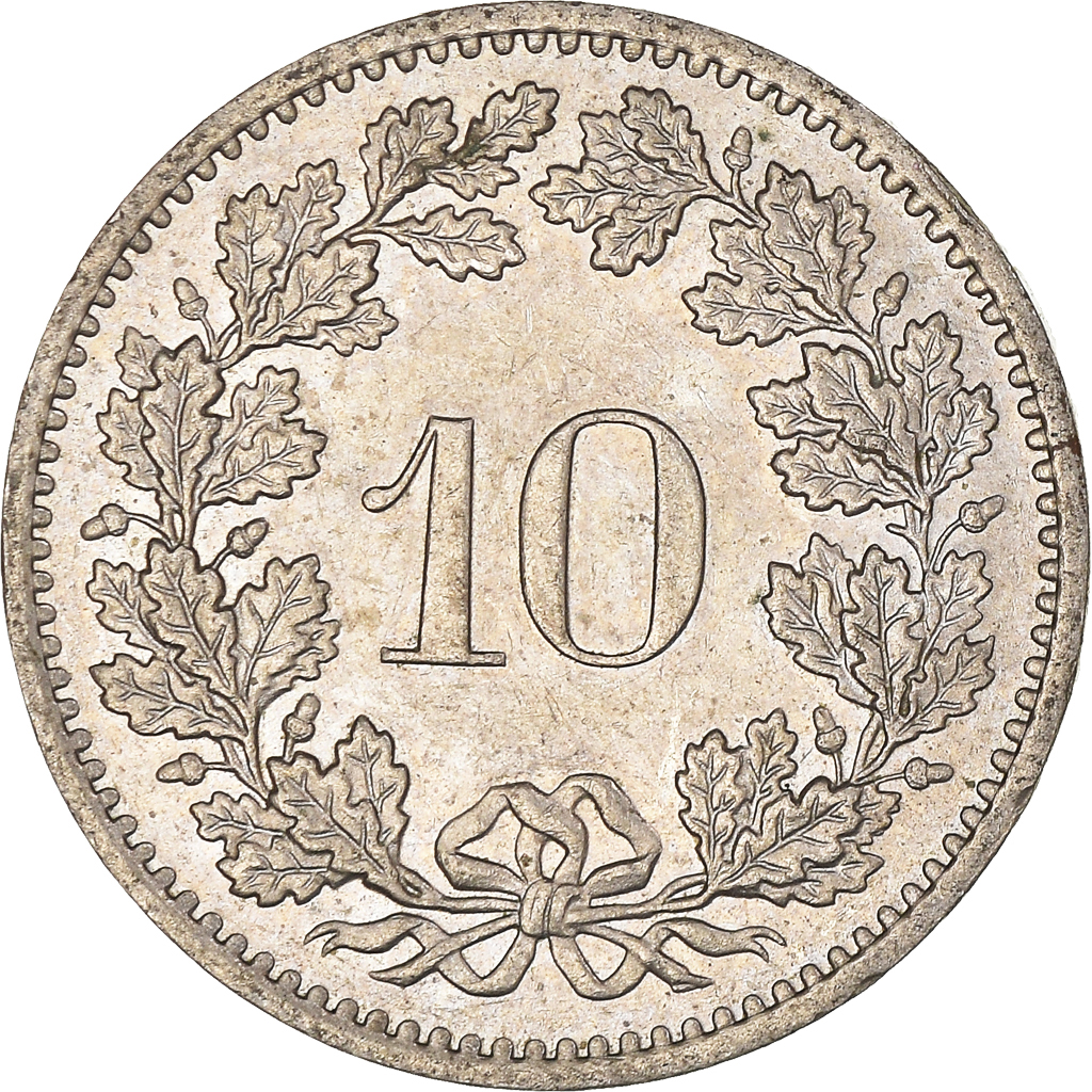 Moneda, Suiza, 10 Rappen, 1982
