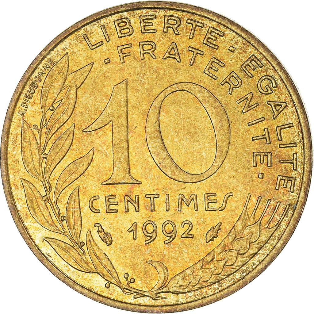 Moneda, Francia, 10 Centimes, 1992