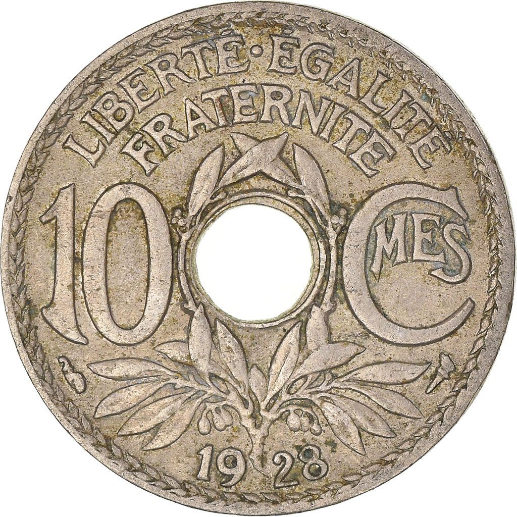 Moneda, Francia, 10 Centimes, 1928