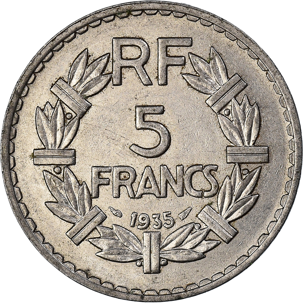 Moneda, Francia, 5 Francs, 1935
