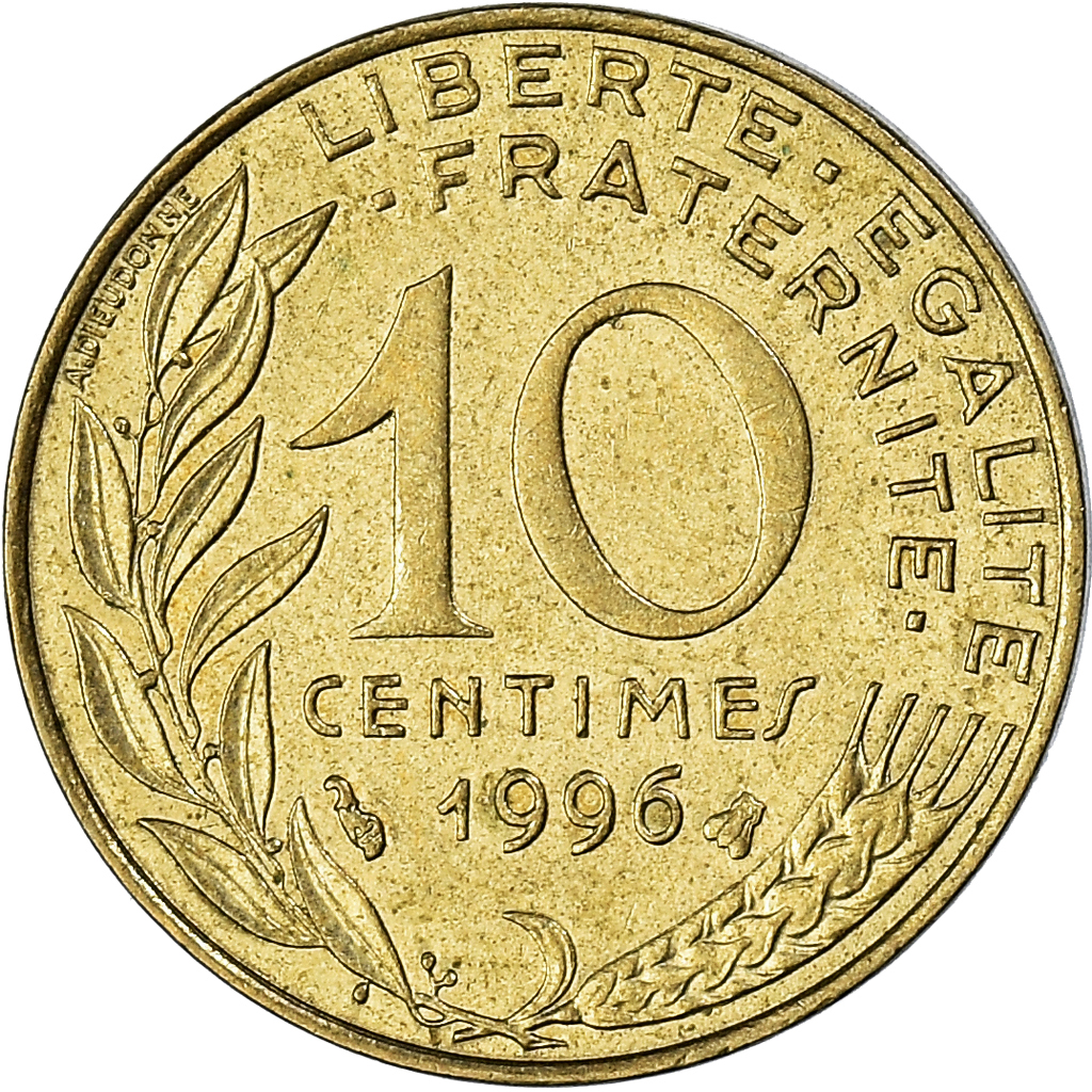 Moneda, Francia, 10 Centimes, 1996